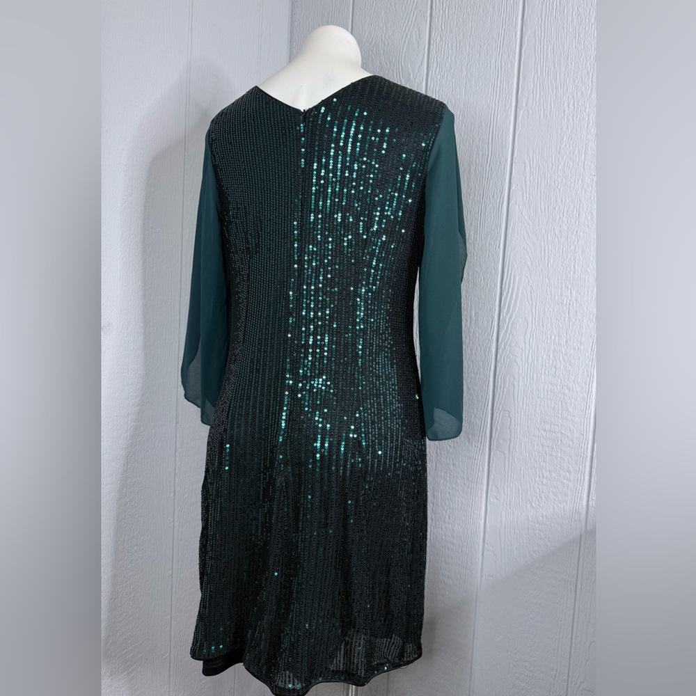 Grace Karin Elegant Green Sequin Long Sleeve Dress - Picture 4 of 6